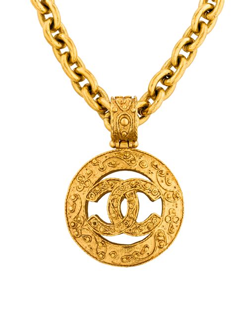 chanel fine long chain necklace cc logo|Chanel logo pendant necklace.